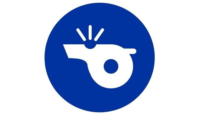 Ícone de apito que representa a plataforma de comunicação de incidentes da Beiersdorf